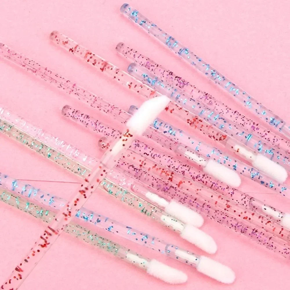 Bacchette per ciglia usa e getta, spazzola per sopracciglia sostituibile, 50 pezzi riutilizzabili, antipolvere, spazzola per ciglia con fondo a diamante spezzato scintillante