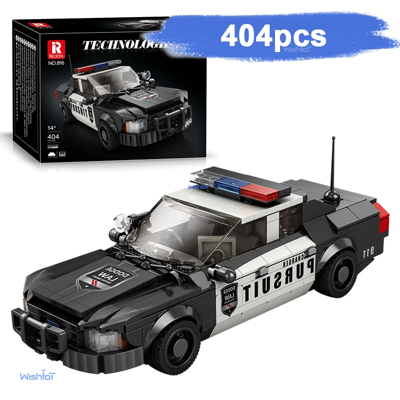 Carro Miniatura 816 em Escala 1:24, 404 Peças de Blocos de Montar MOC, Brinquedos Educativos Criativos para Meninos