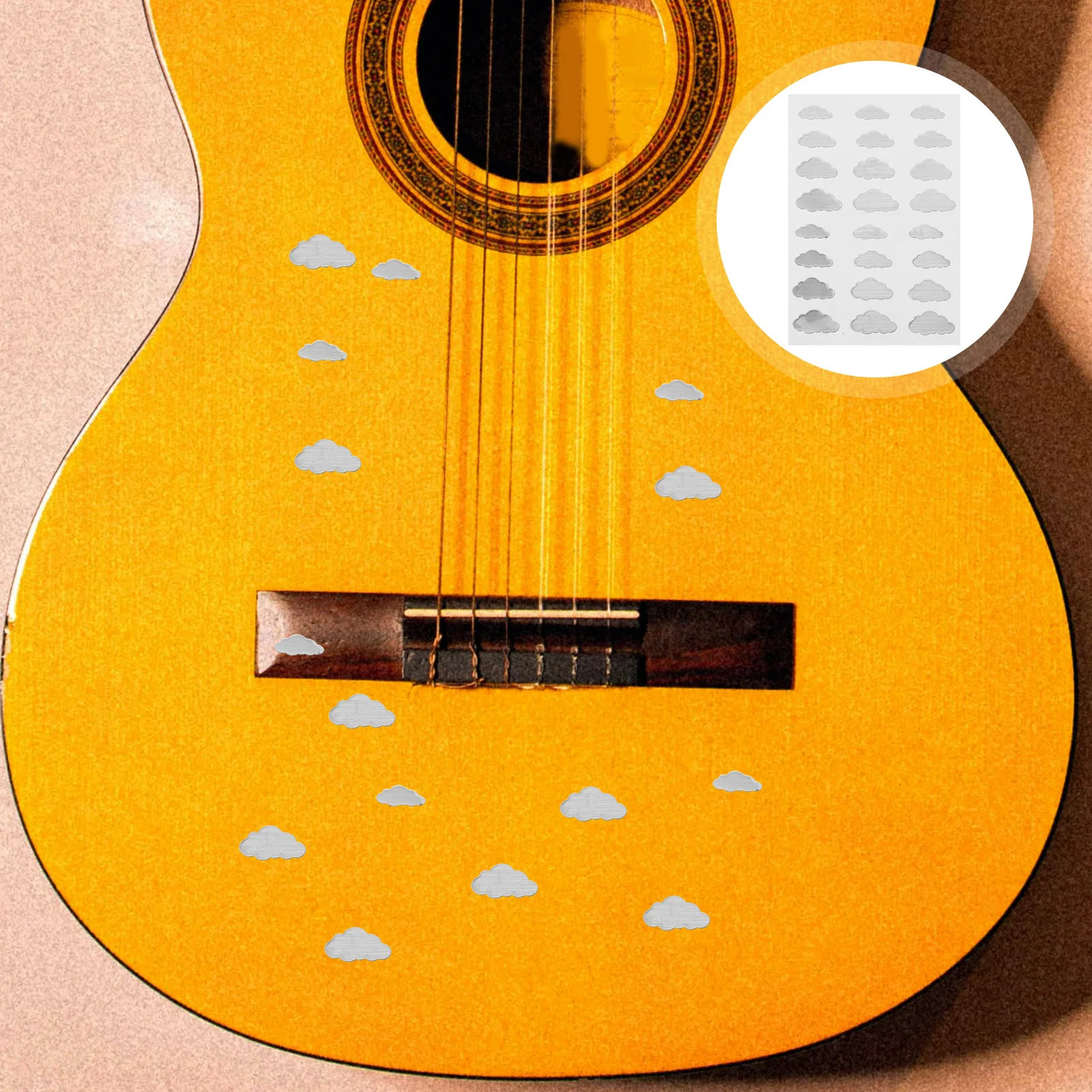 

1 Sheet White Fretboard Stickers Durable Easy Apply Electric Ukulele Bass Neck Decals Music Instrument Decoration