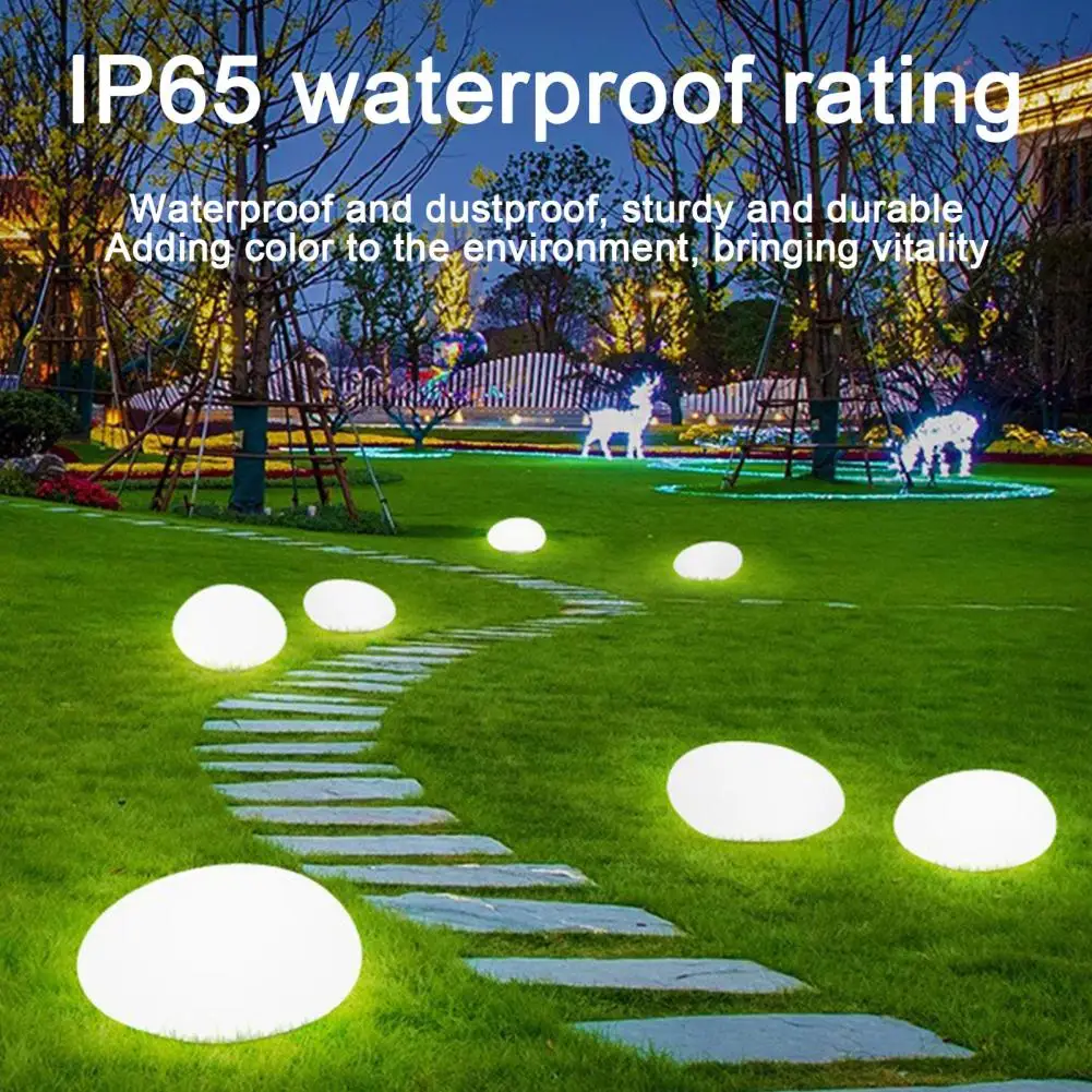 Solar Rock Path Lights Solar Cobblestone Pathway Light Waterproof Garden Rock Led Lamp Outdoor Solar Stone Light for Patio Lawn