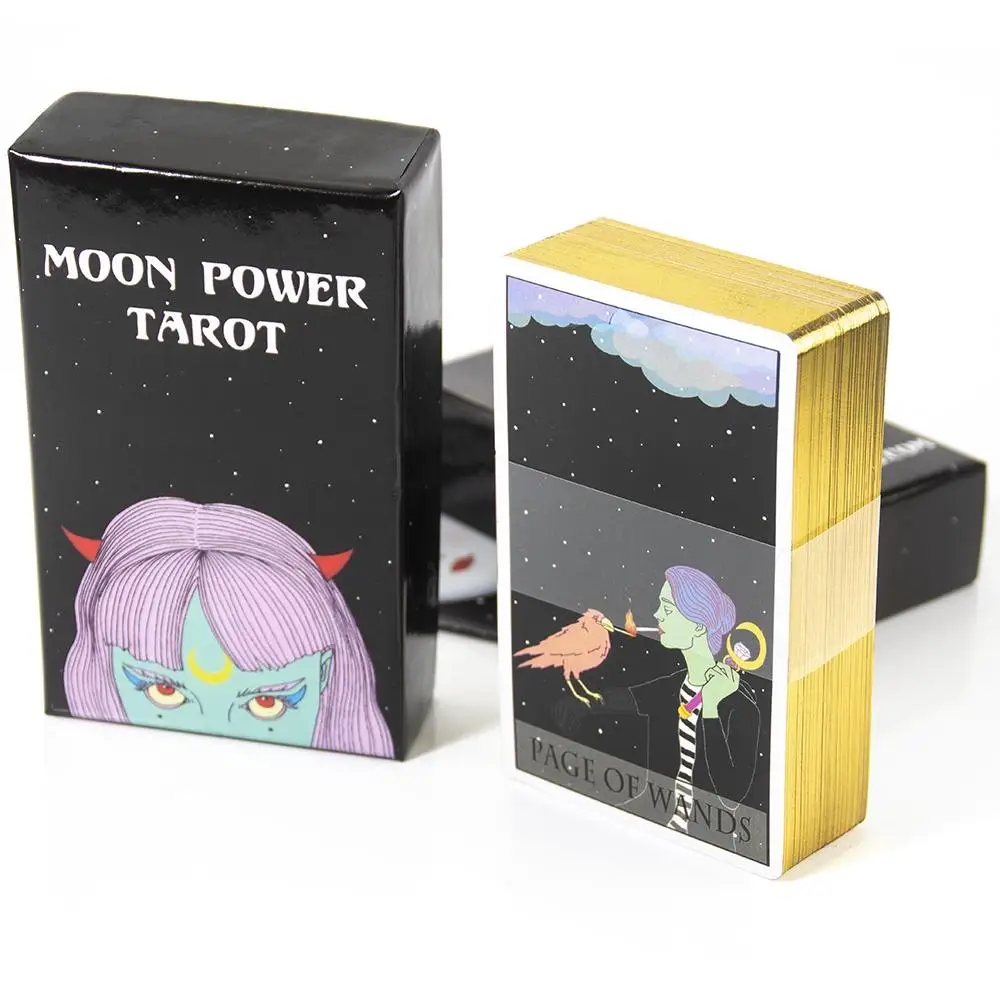 Moon Power Tarot Cards With Gilded Edge Divination Fate For Family Party Games