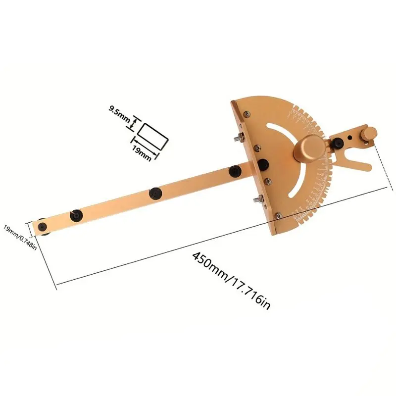Happy New- Miter Gauge Aluminum Alloy Handle Benche Table Saw Router Miter Gauge Sawing Assembly Ruler Woodworking Tools Reusabl