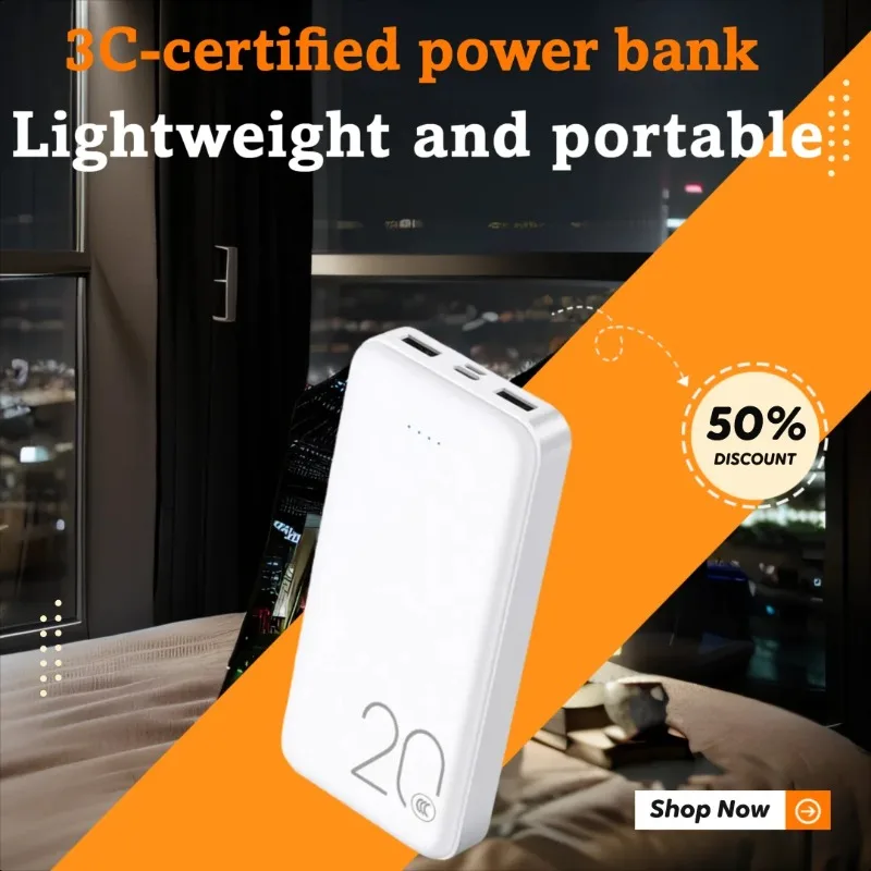 

10000MAh Portable and Compact Power Bank 5V2A Multi-port 20000MAh Large-capacity Mobile Power Supply