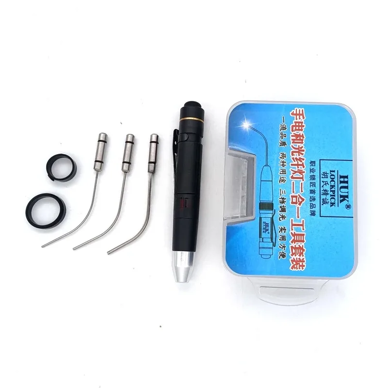 Huk Locksmith Tools set Mini Fiber Optic Light With High Brightness For Car 2 IN 1 With 3 levels Dimming Lock Tool
