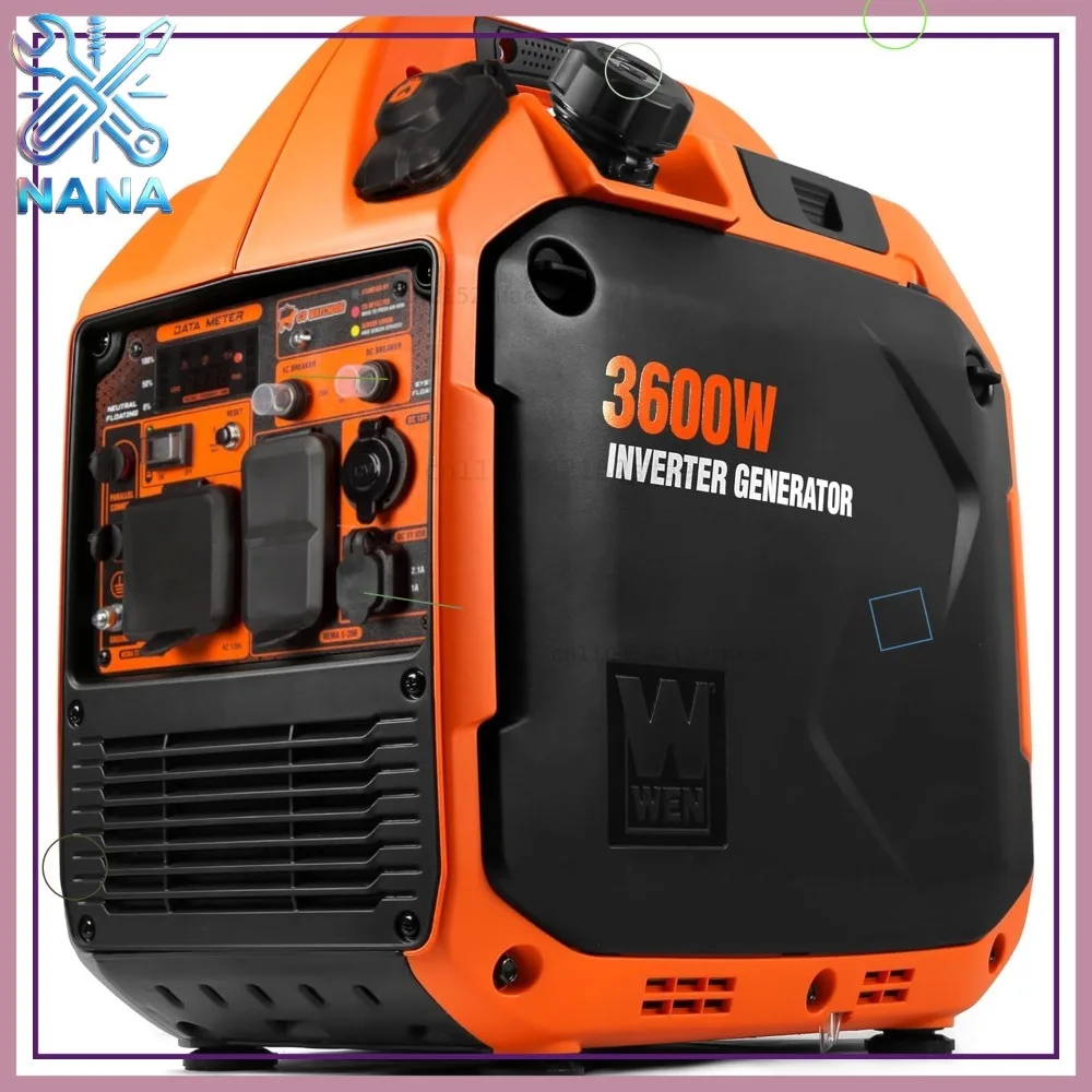 3600W Dual Fuel Portable Inverter Generator, Quiet RV Ready with CO Safety Shutdown & Clean Power for Electronics