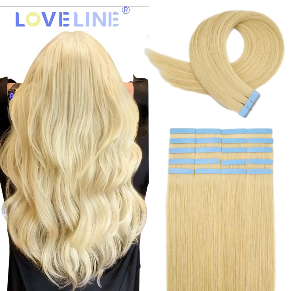 

Лента LOVELINE Virgin InjectionTape для наращивания человеческих волос 613 # Клейкая лента Skin Weft Remy на волосах 20 шт./упак. 40 г Добавить объем