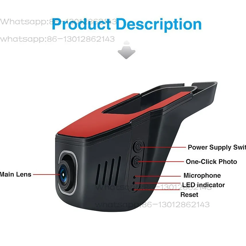 Ultra Clear Starlight Night Vision 4K Hidden Driving Recorder Mobile Phone Wifi Interconnection Car USB Free Cable