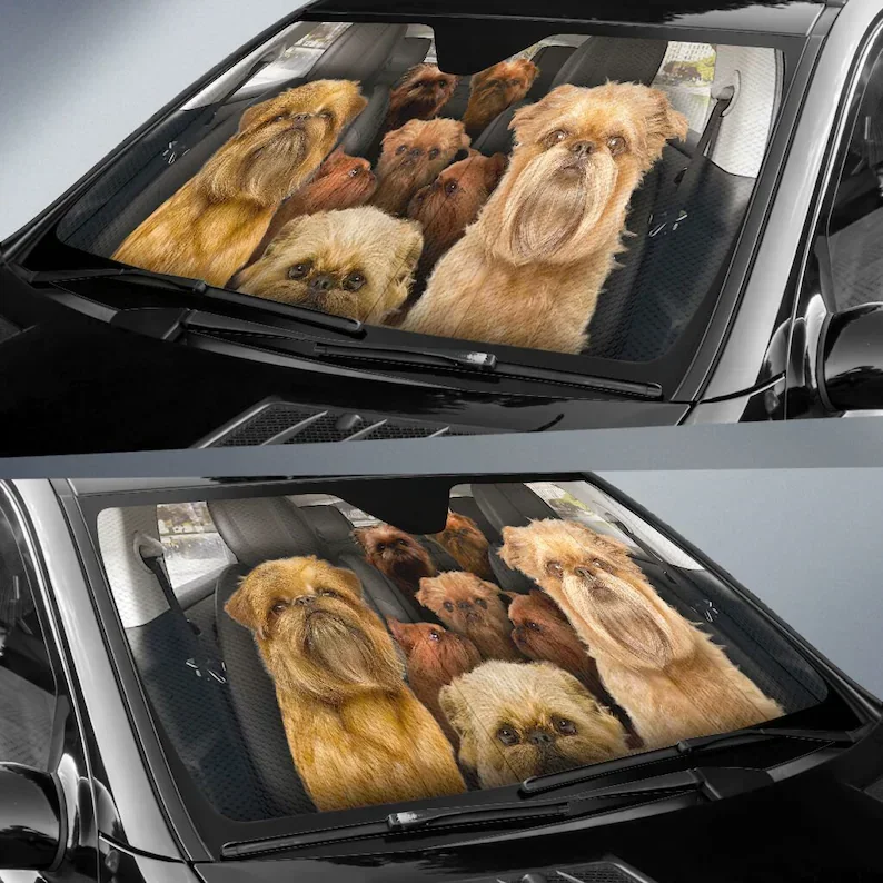 Griffon Bruxellois Long Hair Auto Sun Shade70 Car Accessories, Custom Animal Pattern Sunshade,STYLE FOR CAR