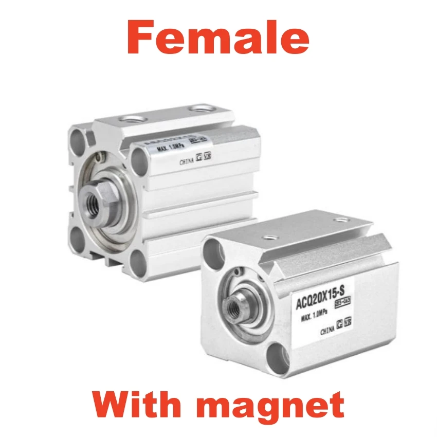 ACQ Compact Cylinder ACQ12 ACQ16 With Magnet Female Thread ACQ20 ACQ25 ACQ32 ACQ40 ACQ50 ACQ63 ACQ25X10S ACQ16-30S