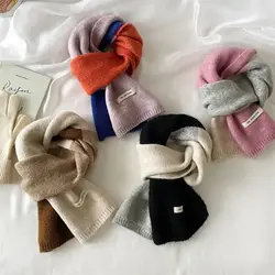 Fashion Korean Style Wool Scarf l Striped Elastic Knitted Scarves Thick Warm Neckerchief Shawl Winter