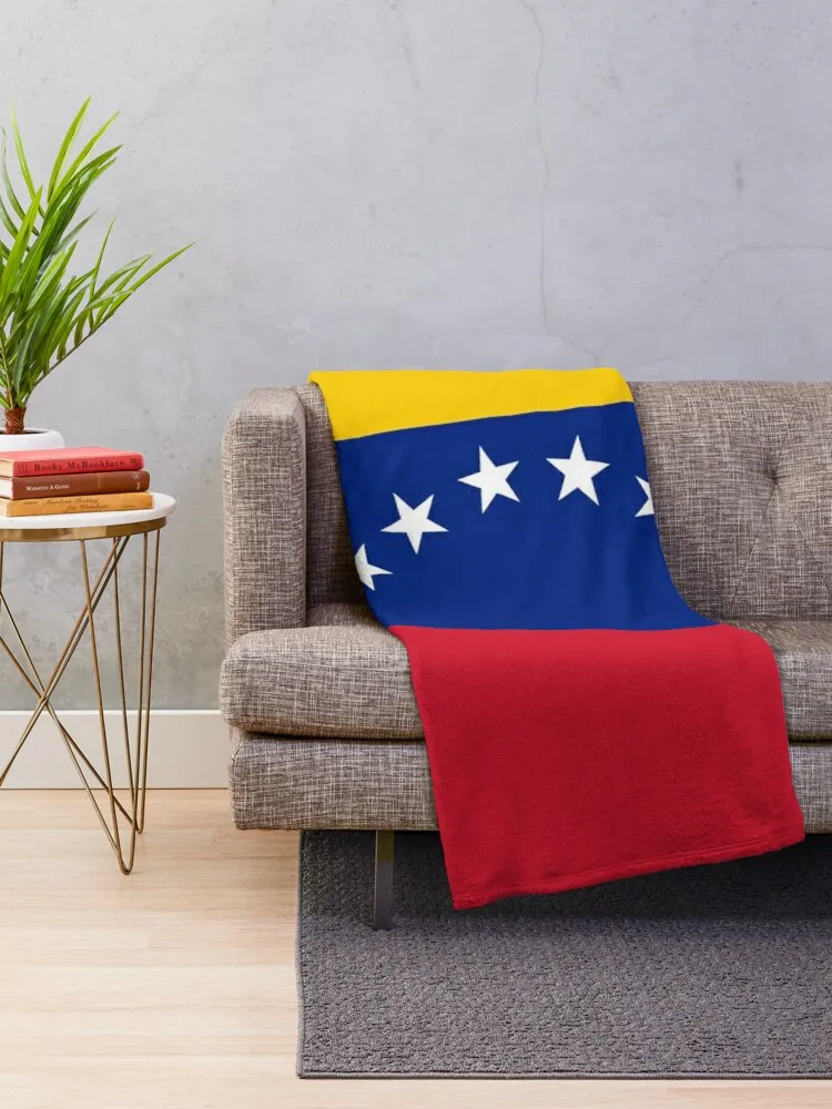 Magnificent Flag Of Venezuela and its colors orange, blue, red and white. Throw Blanket Plush Personalized Gift Moving Blankets