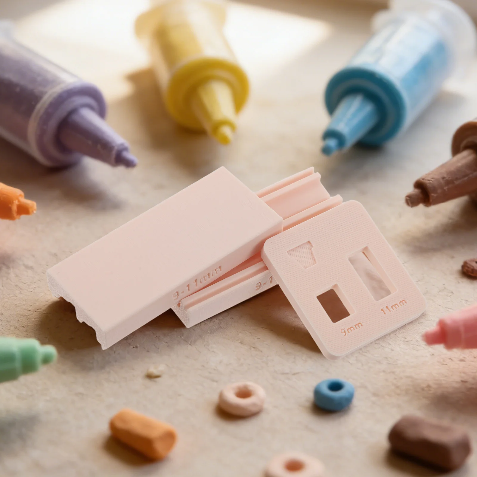 

2Pcs Soft Clay Molds Mini Flower Pot Tool for DIY Polymer Clay Beads and Accessories Making - Pink