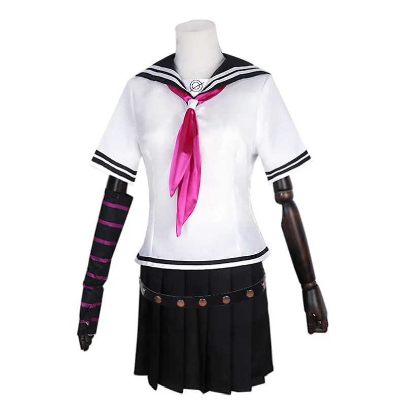 Danganronpa Mioda Ibuki 코스프레 의상 선원 JK 유니폼 여성 짧은 치마 스타킹 가발 애니메이션 카니발 재미있는 스타일 코스 의상