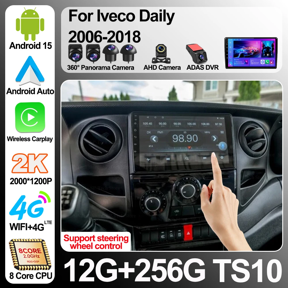 

Android 16 Carplay Auto For Iveco Daily 2006-2018 Car Radio Multimedia Video Player Screen 5g Wifi Gps Navigation Head Unit 2din