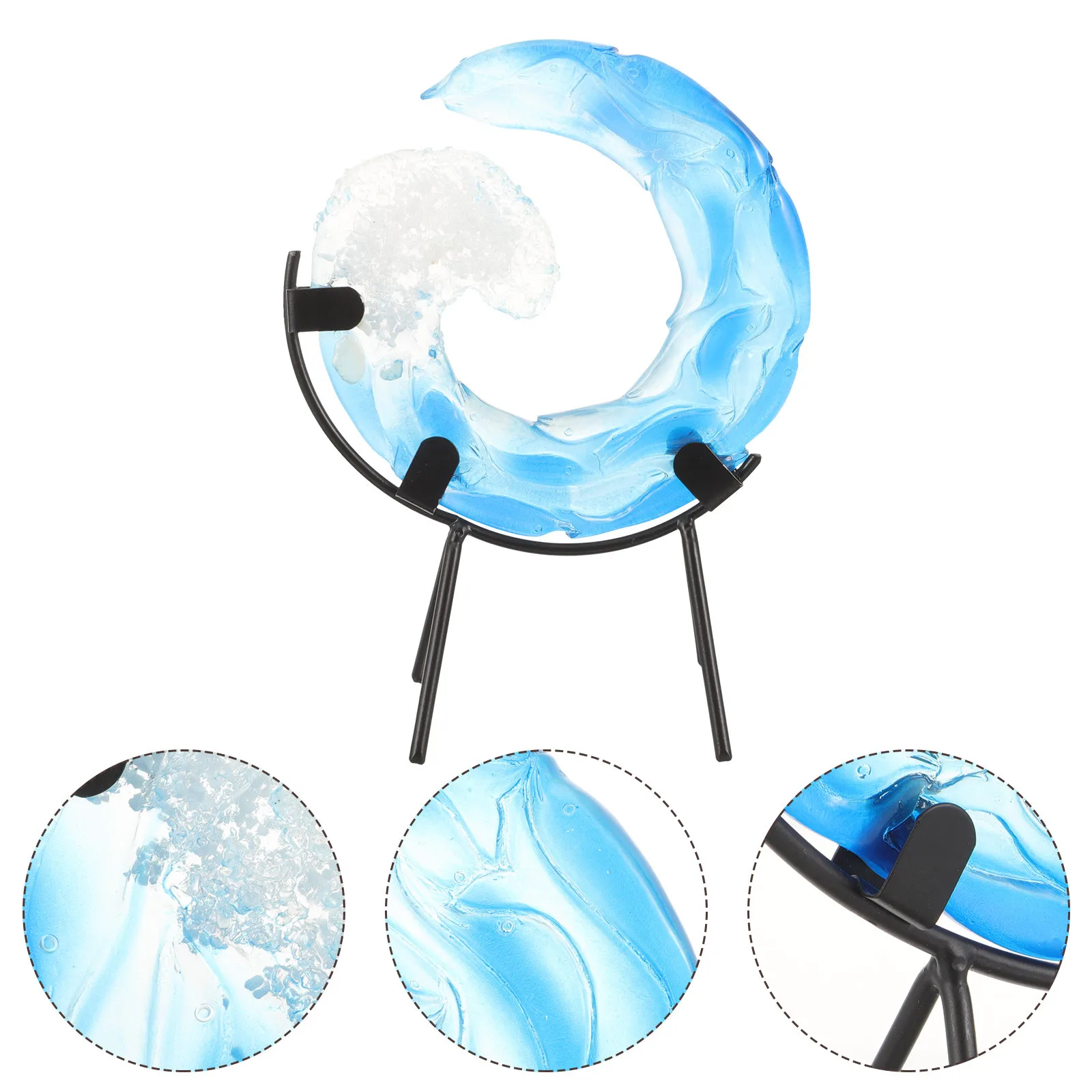 

Resin Wave Sculpture Ocean Theme Statue Handmade Desktop Ornament Bracket Office Decoration Table Decor Desk Accessories