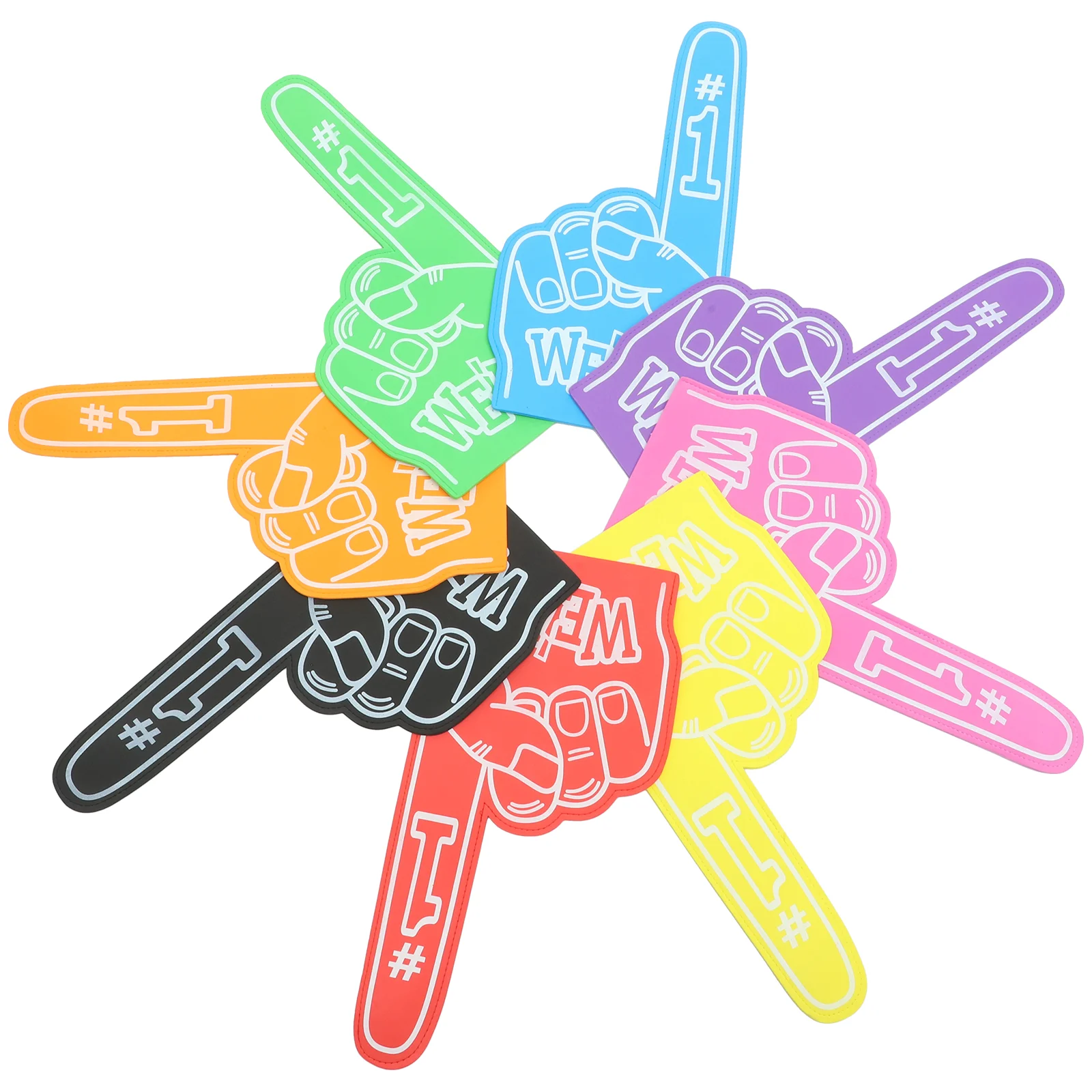 

8 Pcs Foam Finger Cots Cheerleader Clap Hands Toys Party Number 1 DIY Blank Sports Fan Children's Cheerleading Stuff Cheering