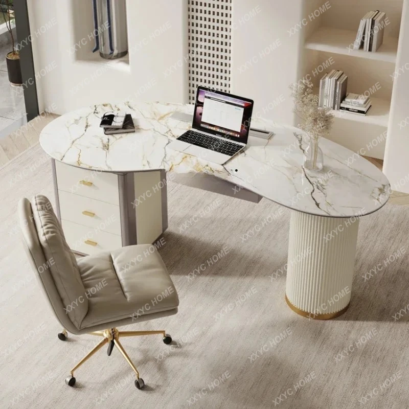 JJSlate Desk Learning Nordic Simple Home Office Cream Style Computer Table And Chair Combination