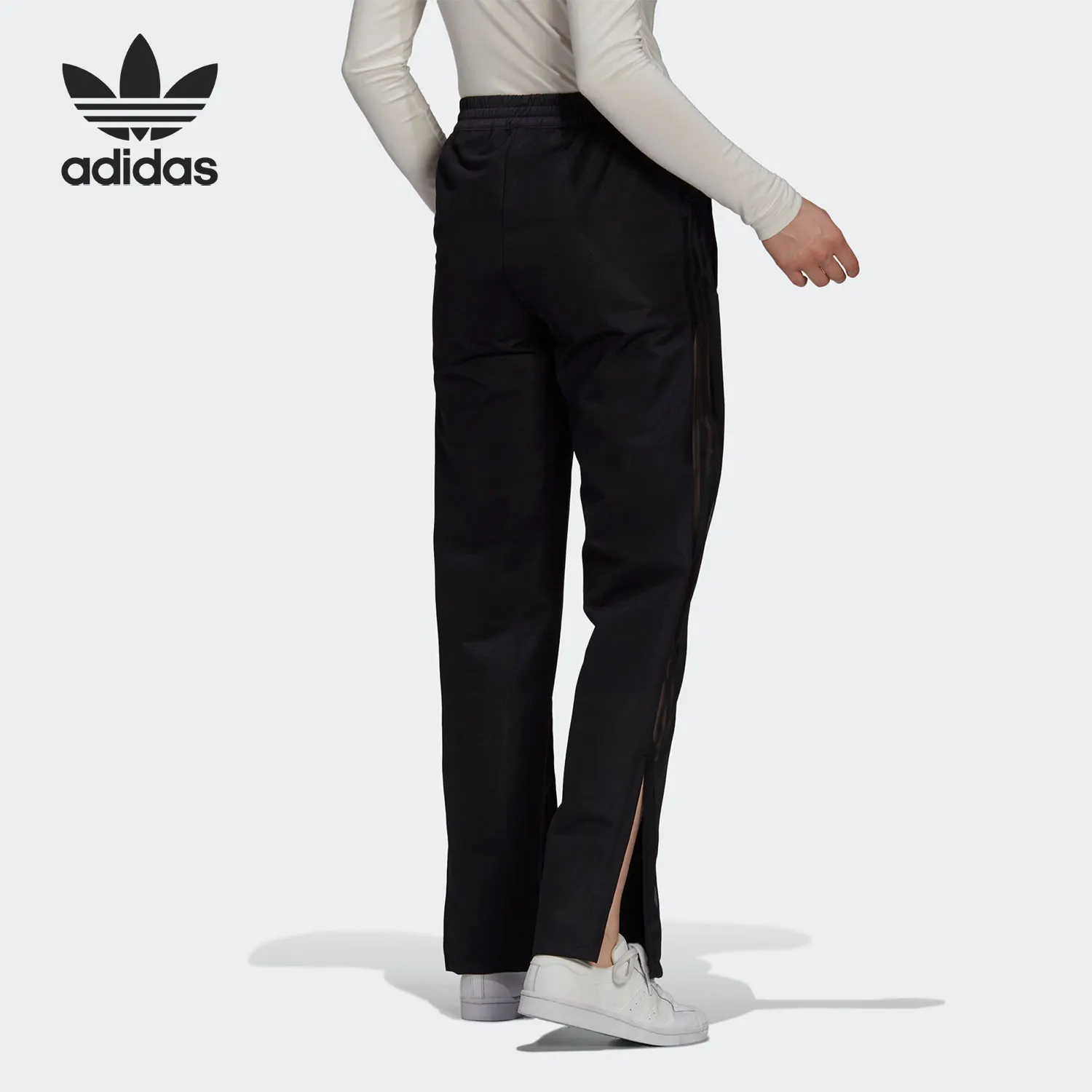 Adidas Originals Three Leaves Classic Women's Mid Rise Sports Open Leg Pants GN3201