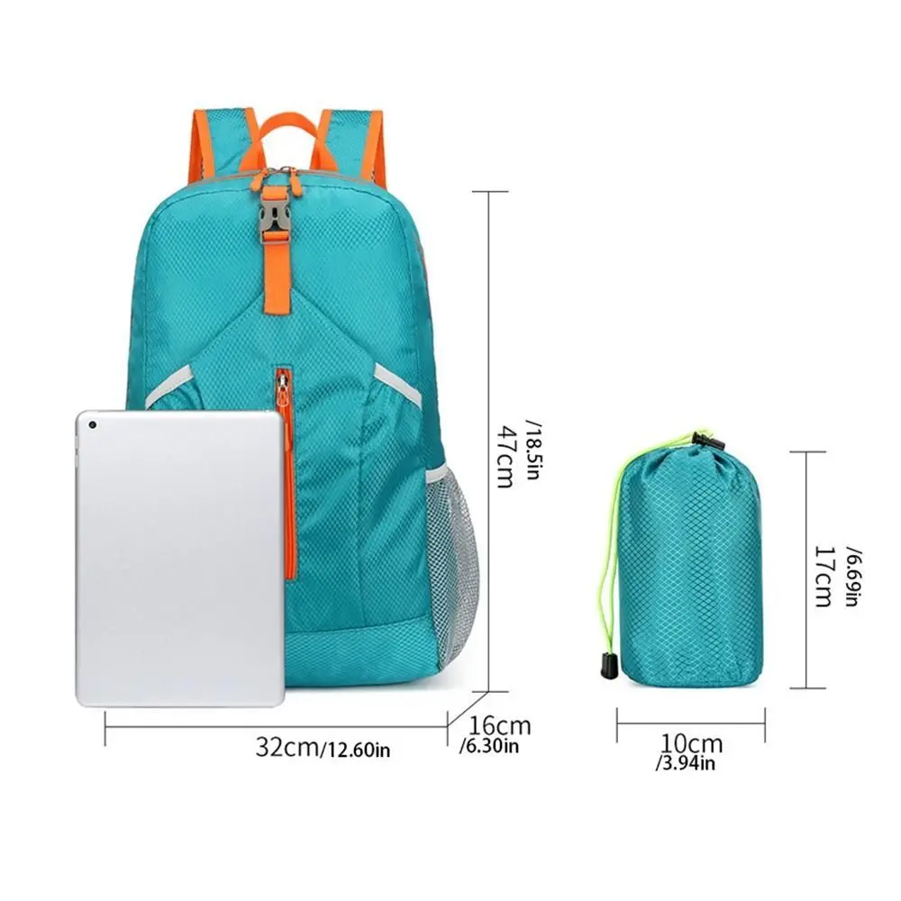 Large Capacity Foldable Backpack Zipper with Drawstring Storage Bags Lightweight Nylon Bag Travel Bag Shoulders Bag