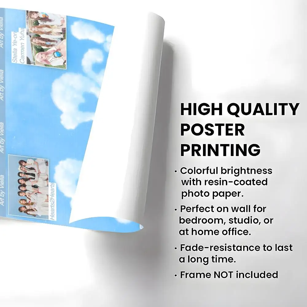 Idol Group Hearts2Hearts Poster Self-adhesive Art Waterproof Paper Sticker Coffee House Bar Room Wall Decor