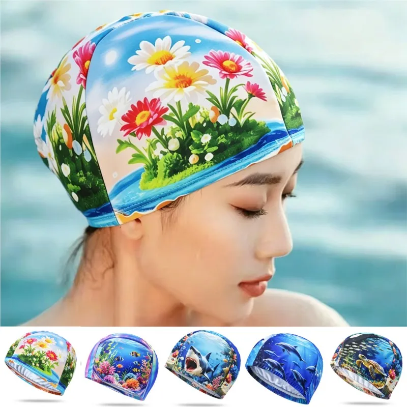 Men Women Swim Cap, Diverse Pattern Options, Soft Smooth Surface, Reduce Pulling on Hair, Multi-scene Water Activities