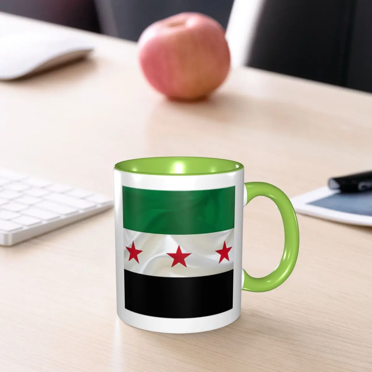 Tasse à café en céramique amusante avec drapeau de la Syrie, tasses à thé, tasses à lait, cadeau pour femme et homme