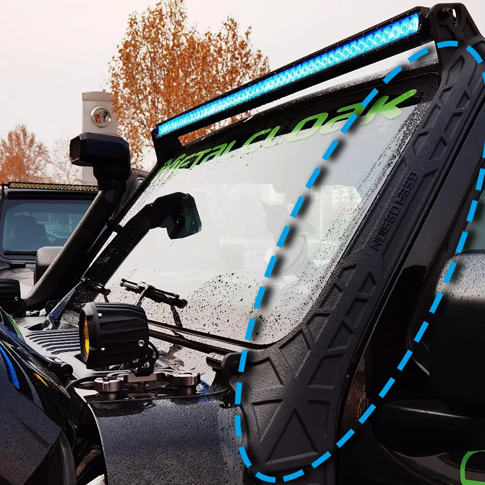 Lantsun JL3003 52-Inch Upper Windshield Holder Straight LED Light Bar Bracket Aluminum Alloy for Jeep for Wrangler JL2021+ 4xe
