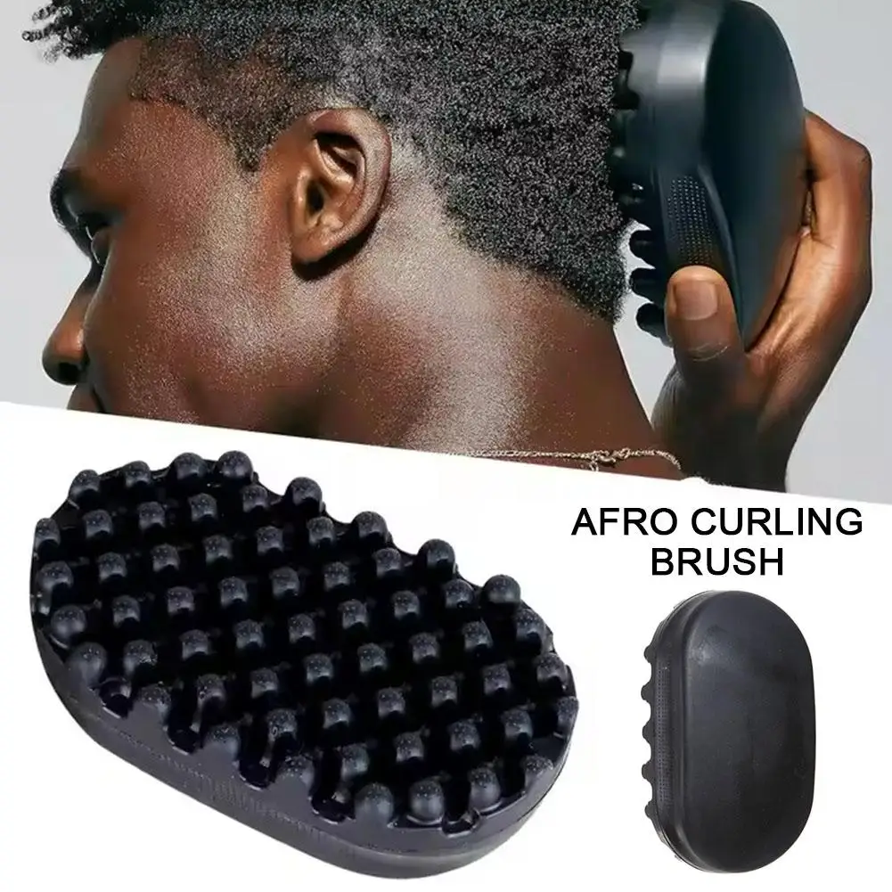 

Men Black Curl Brush Curls Hairdressing Comb Curling Hair Dreadlock Sponge Barbers Styling Tools Massage Afro Portable 2026 Gift