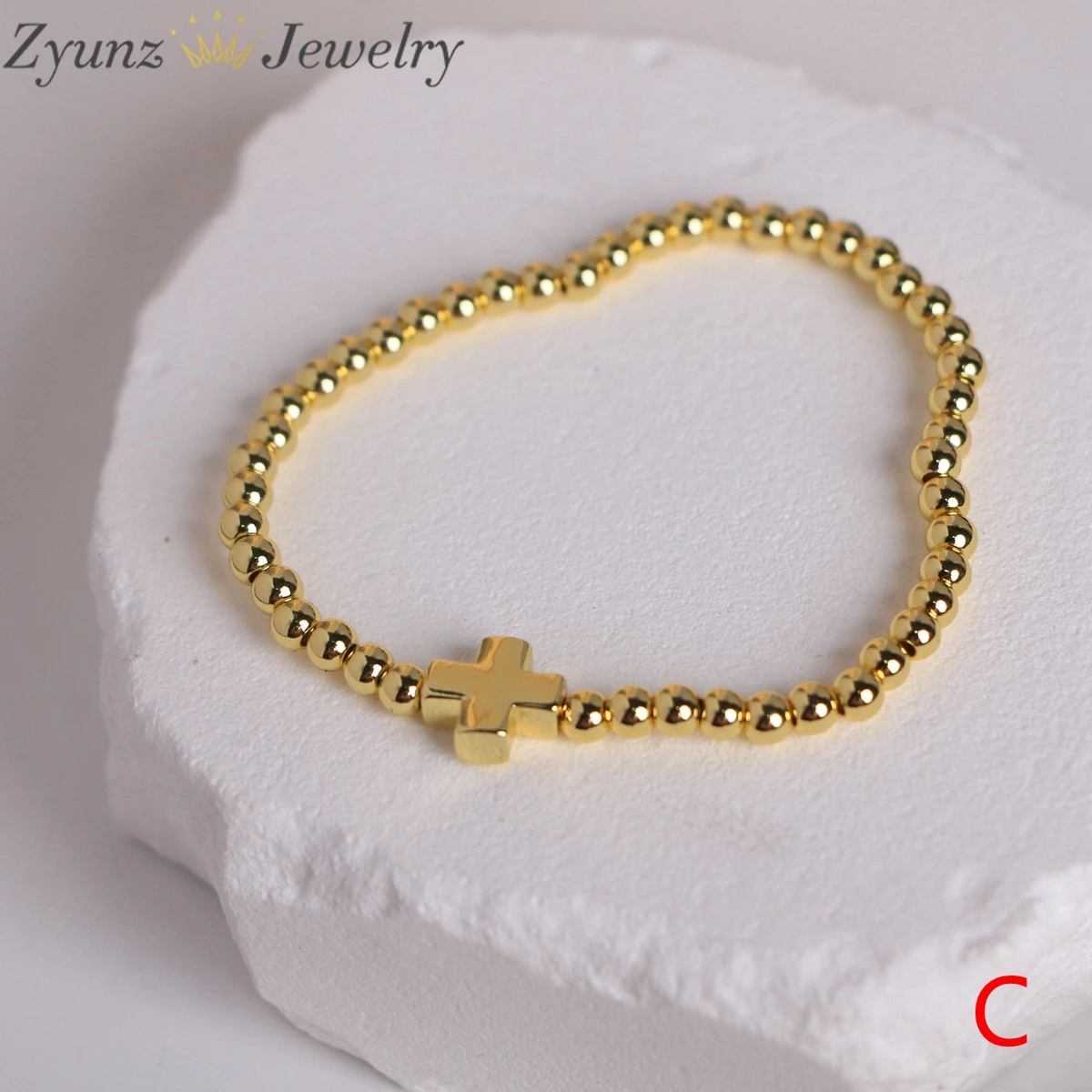 5PCS, Gold Silver Color Beads Chain Cross Heart Bracelets for Women Gold Plated Stackable Jewelry Friends Gifts
