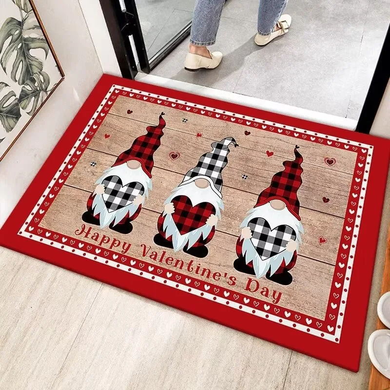 Miniature Snowy Xmas Design Washable Floor Mat Decorative Door Rug Perfect For Indoor Outdoor Entryway Welcome Accent