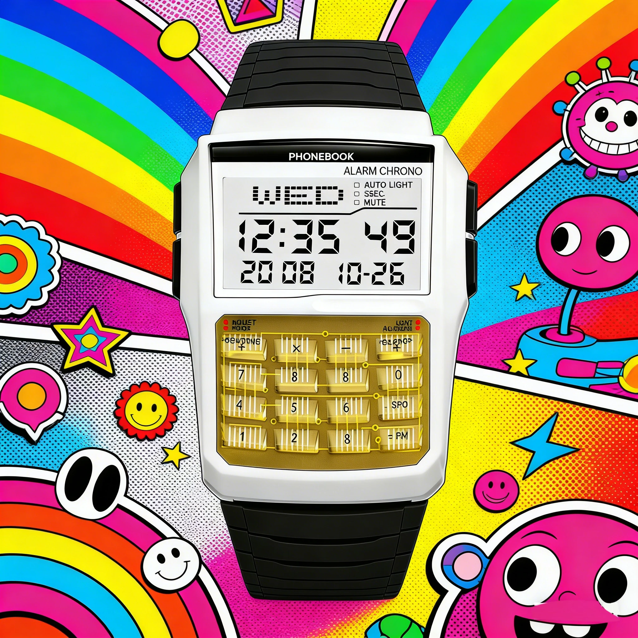 

Электронные цифровые часы-калькулятор в стиле компьютера для мужчин, многофункциональные, с LED-дисплеем, пластиковый корпус, хит продаж