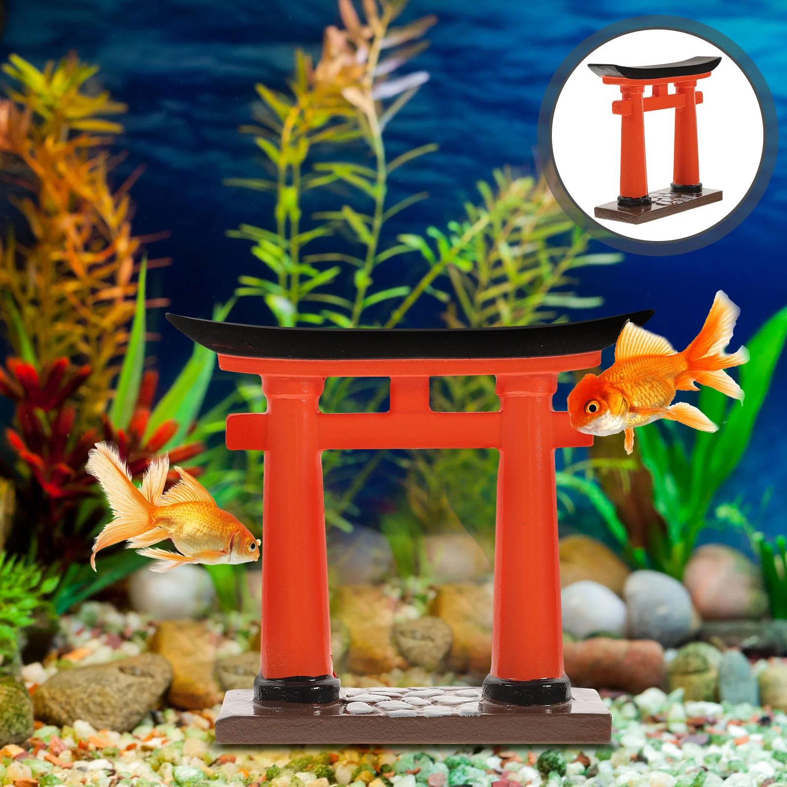 

Decorate Chinese Style Japanese Torii Gate Micro Scene Toy Aquarium 88X78X28CM Resin Fish Tank Mini