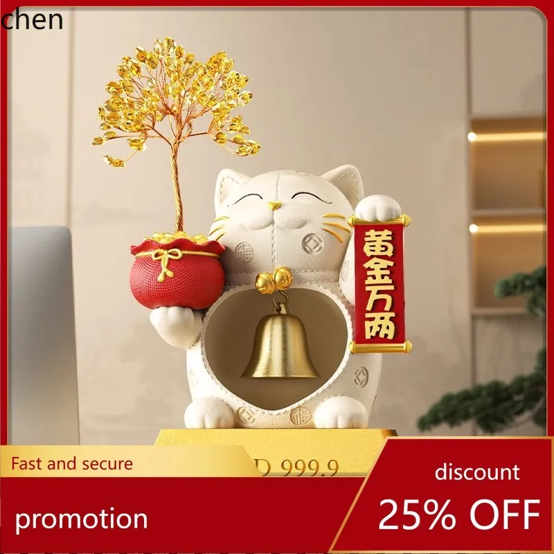 HT Fortune Tree Gold 0kg Lucky Cat Ornament Opening Gift Front Desk Store Moving House Decoration