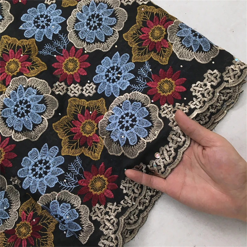 SJD LACE African Lace Fabric 2024 High Quality Nigerian African Embroidery Swiss Cotton Lace For Sewing Women Dress Material4095