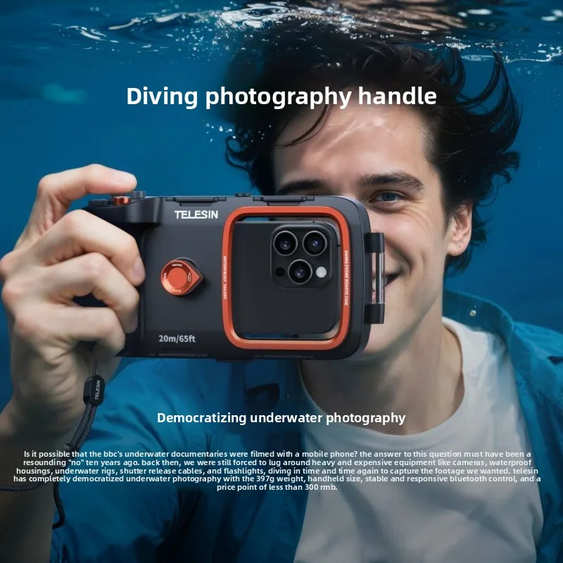 Diving photography handle IP68 waterproof 20 meters diving adaptation Android waterproof rafting swimming