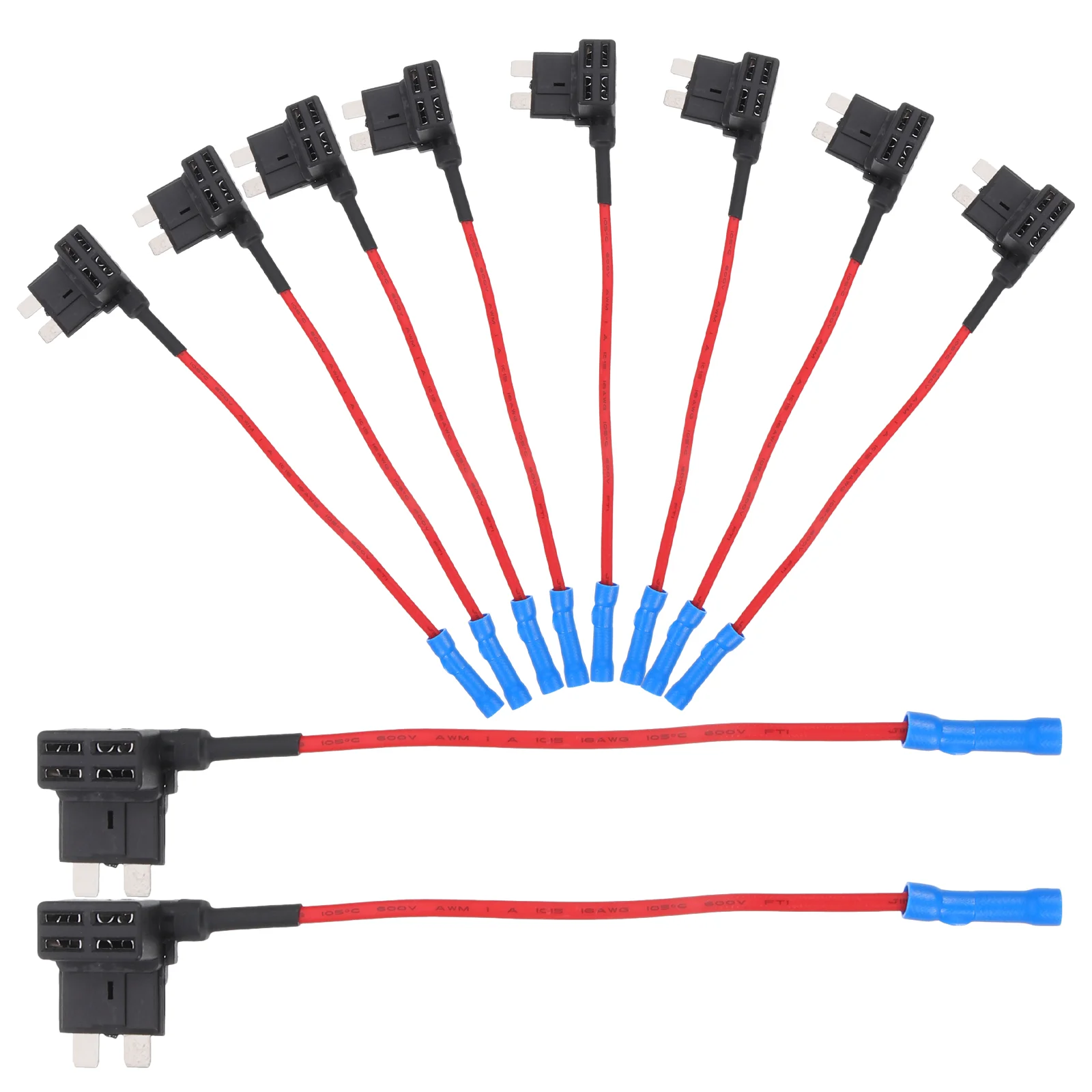 10 Pcs Electric Wire Take-off Point Line Fuse Tap Kit Driving Recorder Heavy Duty Taps Mini Automotive Truck In-line Holder