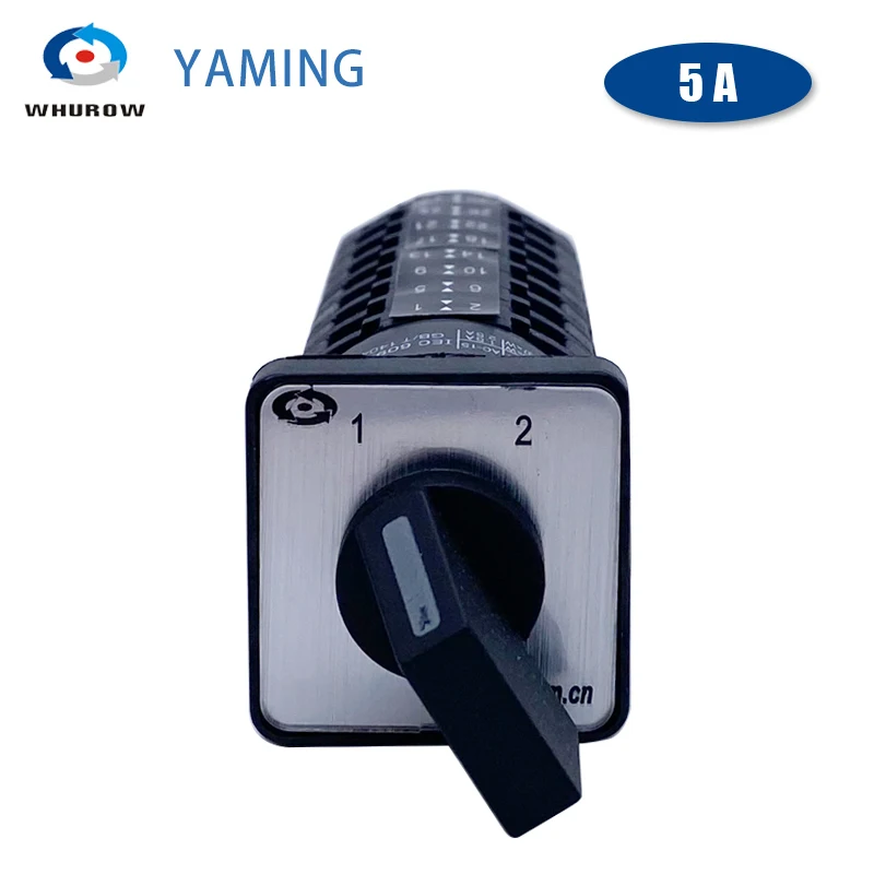 

YMW26-5/8 Rotary Cam Switch Silver Contact Two Position 8 Poles 5A Manual Transfer Changeover Selector LW26 LW28