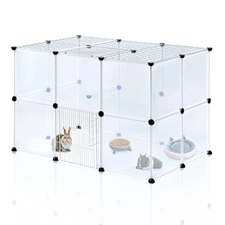 

Pet Playpen Indoor Small Animal for Kitten Playpen Guinea Pig Hedgehog Cages Play Pen for Hamster Rabbit Bunny Clear Enclosure
