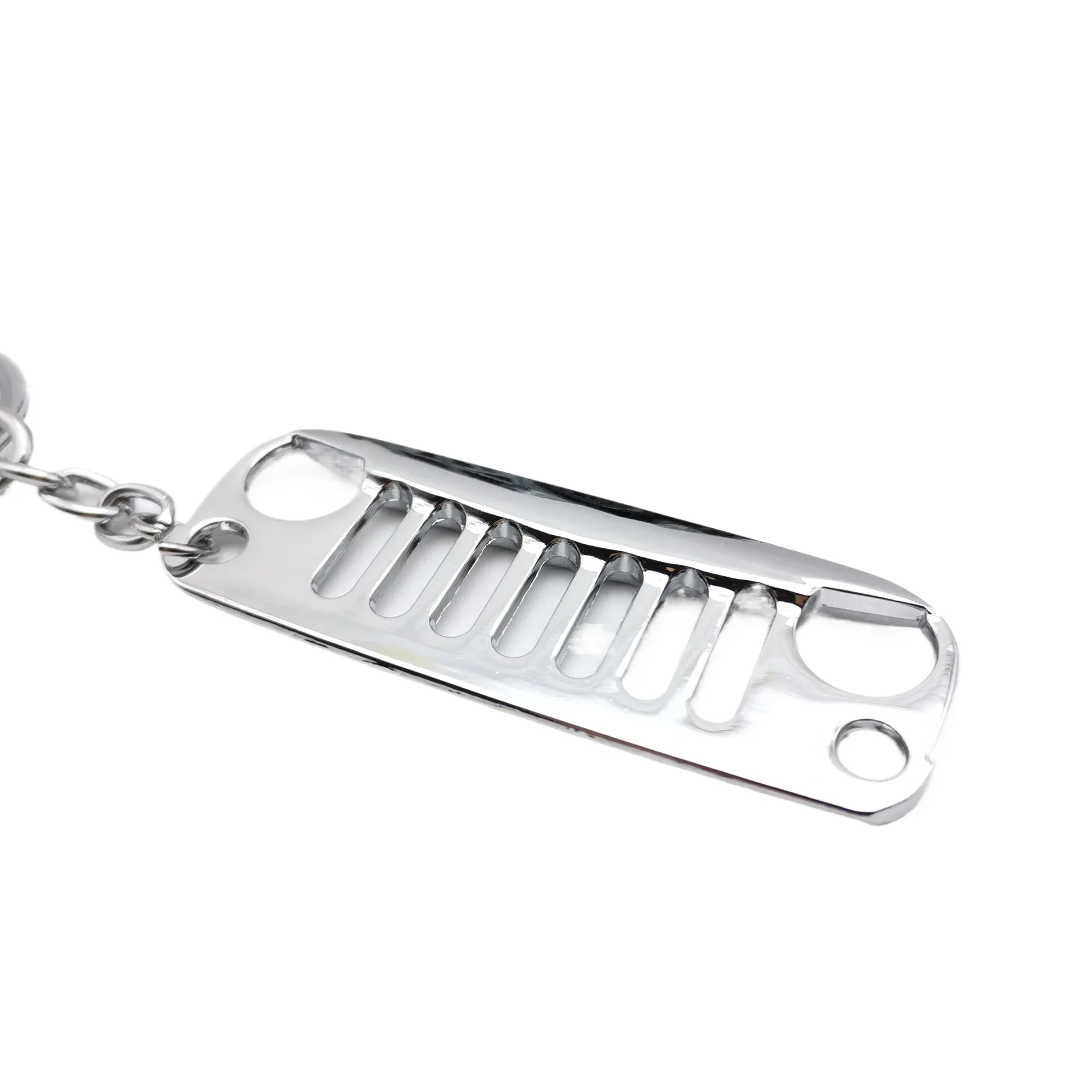 JDM Stainless Steel Car Front Grill Design Car Key Chain Grill Keychain Key Ring for Jeep Wrangler JL Accessories Enthusiasts