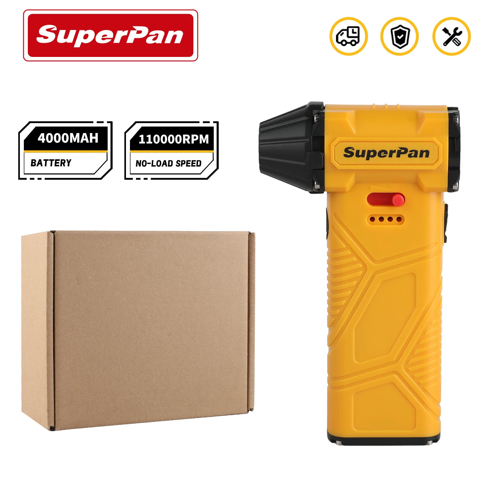 

110000RPM High Speed | SuperPan 18V 4000mAh Turbo Fan, Adjustable Airflow Multi-Scenario Power Too