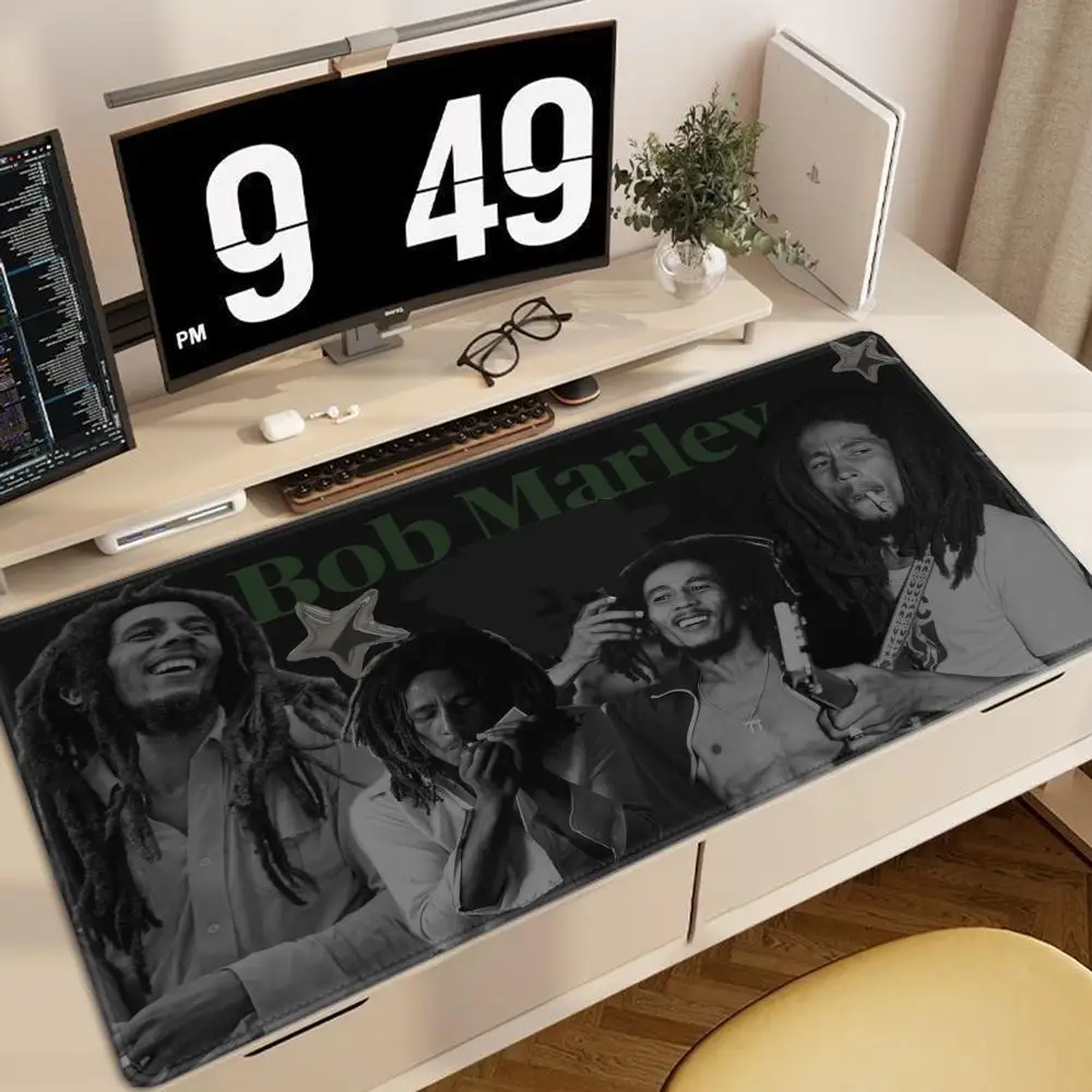 Legendary Reggae Singer B-Bob Marley Mouse Pad Large Thick Desk Pad Stitched Edges Gaming Mouse Mat for PC