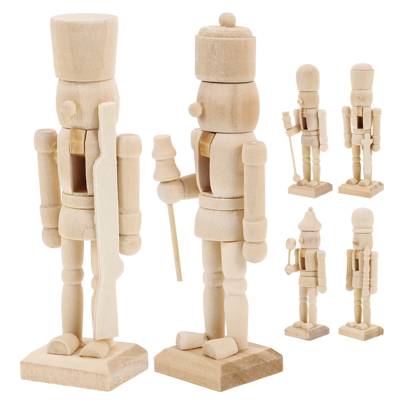 

6pcs 12cm White DIY Wooden Nutcracker Soldier Christmas naments Eco Friendly Safe Toys Home Decor Gifts