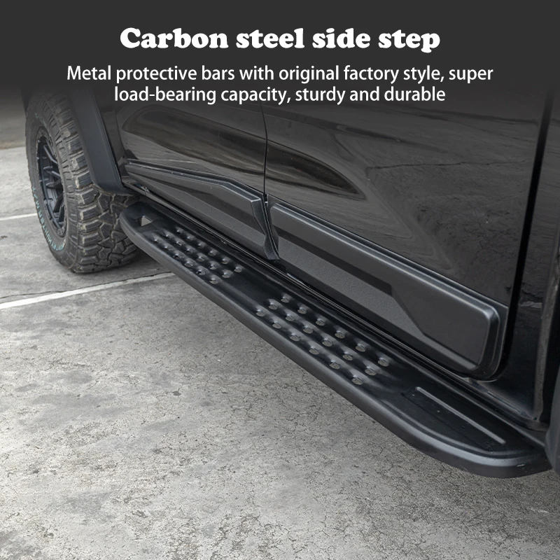 Metal side step for Ford Ranger T9 2023 2024 Sport XLT XL+ XL Original factory style Side Step Running Board BLACK Fixing pedal