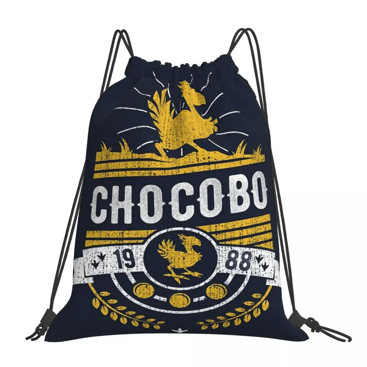 Chocobo-mochila informal portátil con cordón, bolsa deportiva con bolsillo, para viaje y escuela