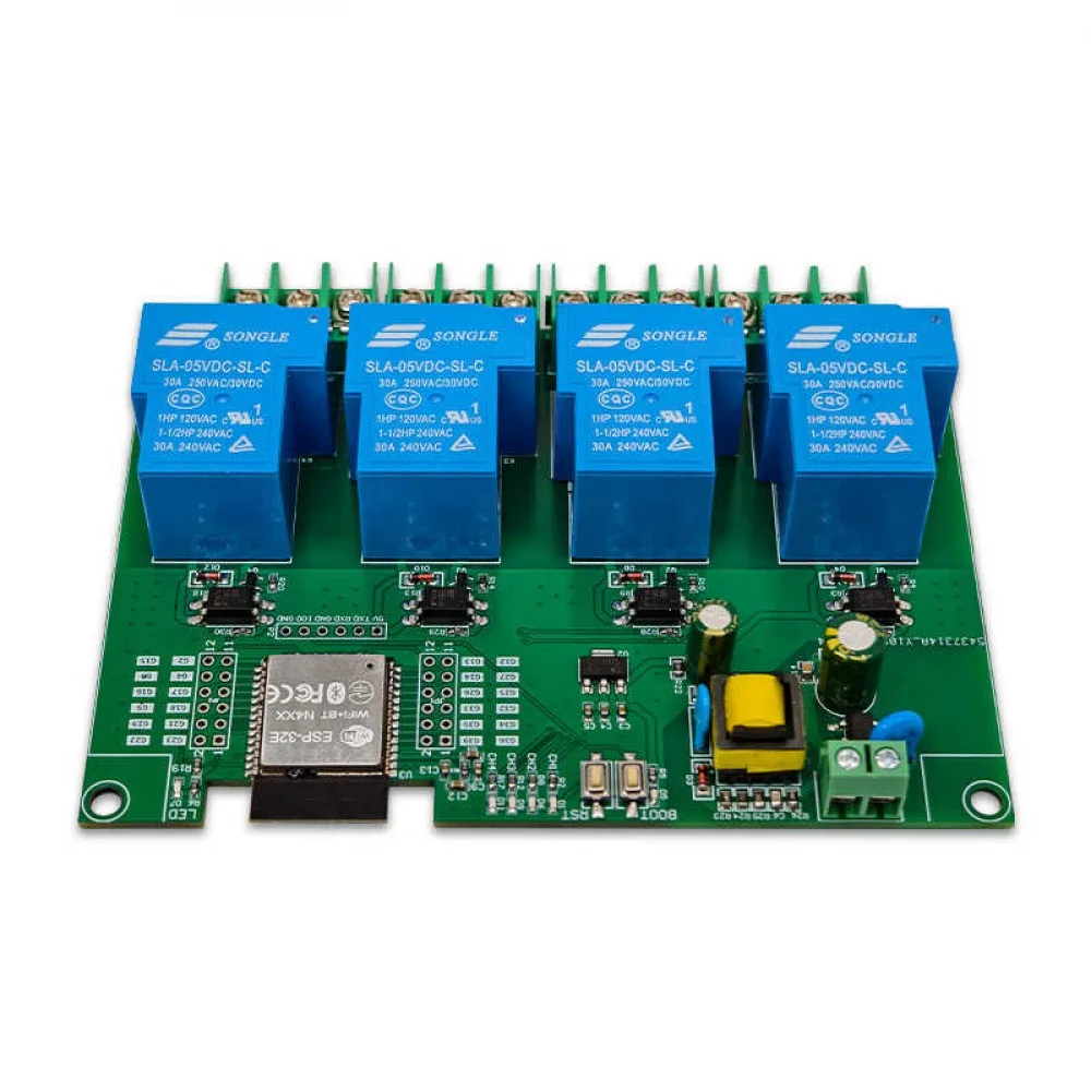 ESP32 Four-channel AC5V/30A Relay Module Supports UART Programming Development Reserve UART Pins Supports Remote Control