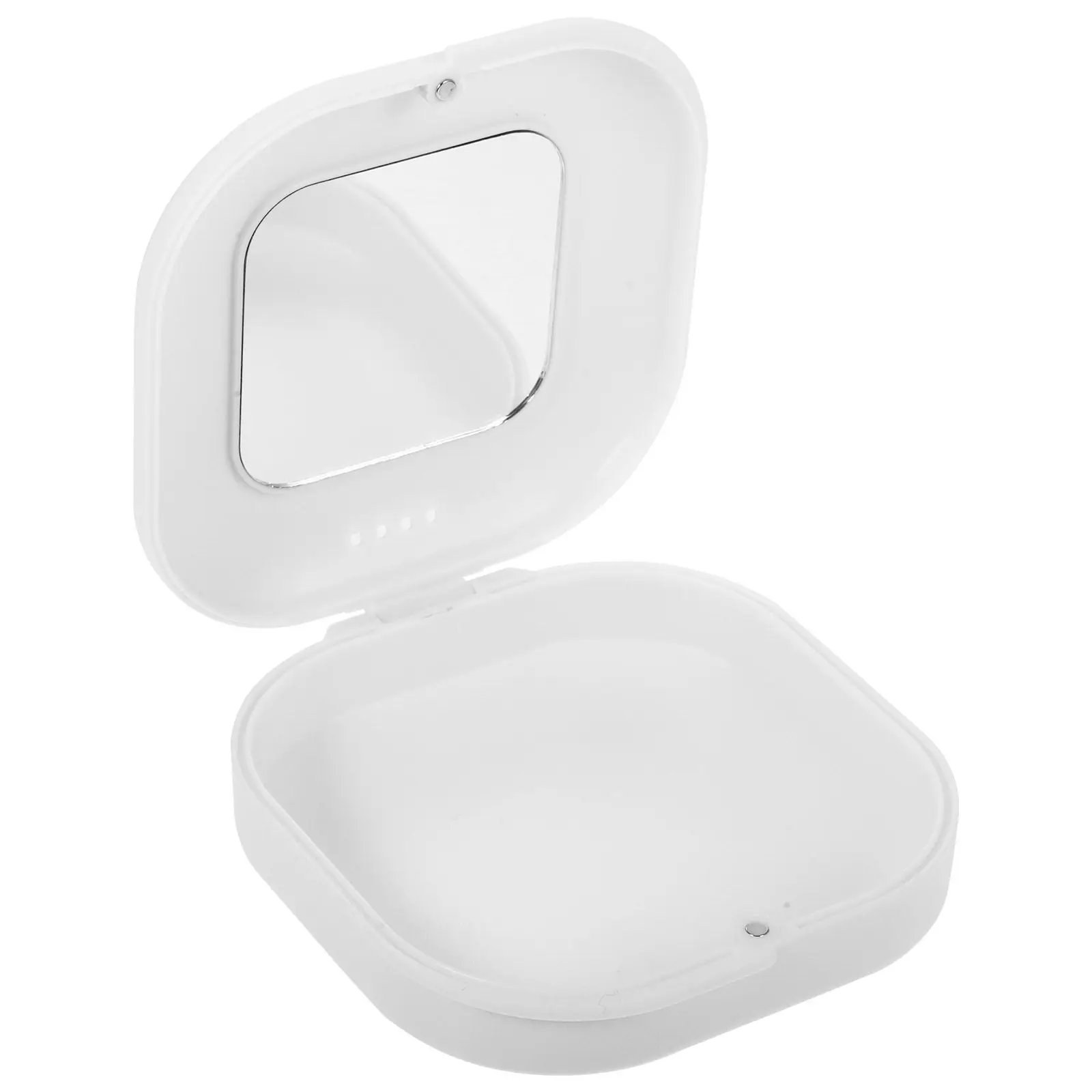 

Кейс для зубных протезов и брекетов, маленький портативный футляр со встроенным зеркалом, контейнер для хранения и защиты на время путешествий