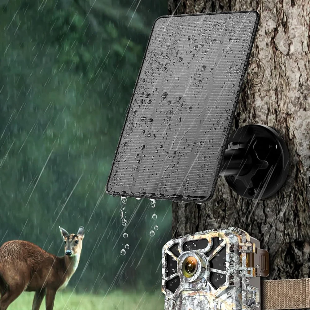 Kit de carregador do painel solar, rotação 360 °, bateria incorporada, kit de carregador de bateria para câmeras de caça, alimentador de cervos, 3W, 12V, 6V, 5000mAh