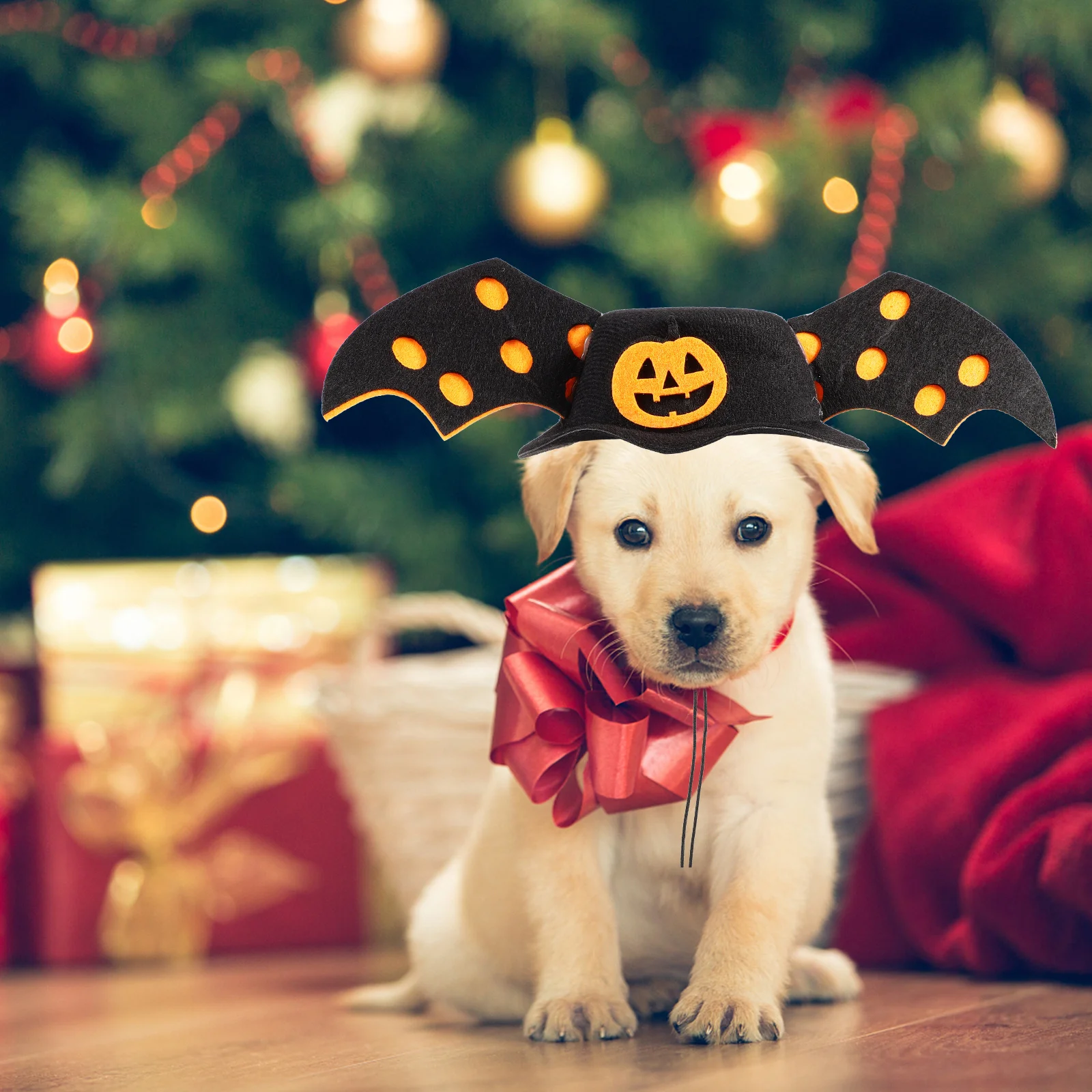 

Halloween Pumpkin Bat Dog Hat Adjustable Cosplay Dress Up Costume Headgear for Cats Small Dogs Halloween Pet Decoration