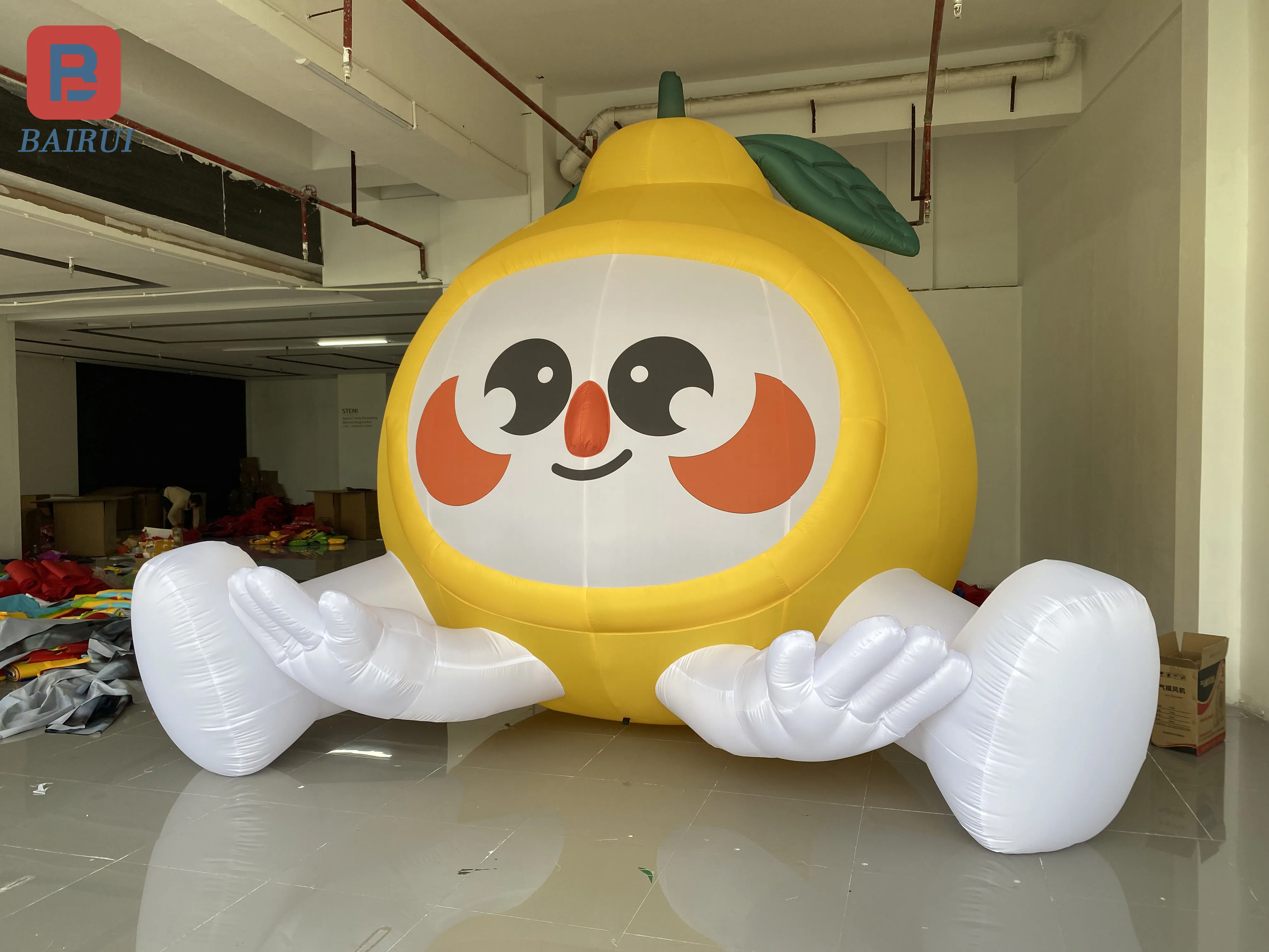 Giant inflatable pear fruit air model cute expression outdoor decoration atmosphere props can be customized