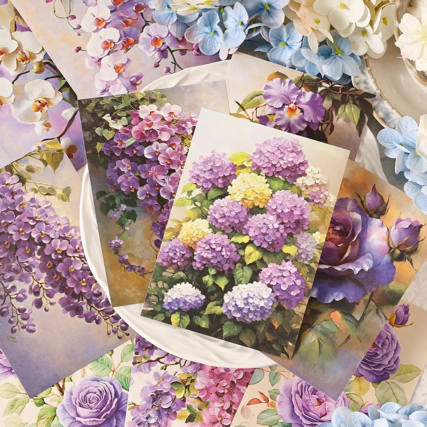 

10pcs/lot Memo Pads Material Paper A Corner of Flower Town Junk Journal Scrapbooking Cards Background Decoration Paper